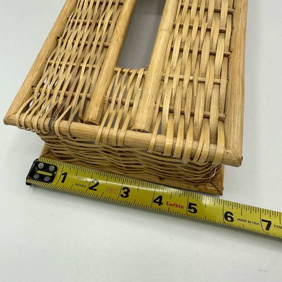 Vintage Wicker Tissue Box Cover Boho - Picture 7 of 8